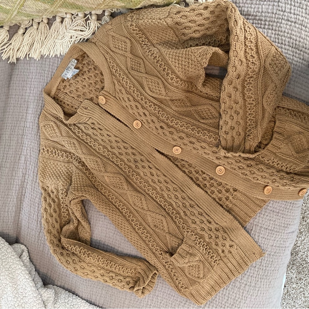 100% cotton fisherman sweater / cardigan